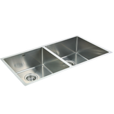865x440mm Handmade Stainless Steel Undermount / Topmount Kitchen Sink with Waste